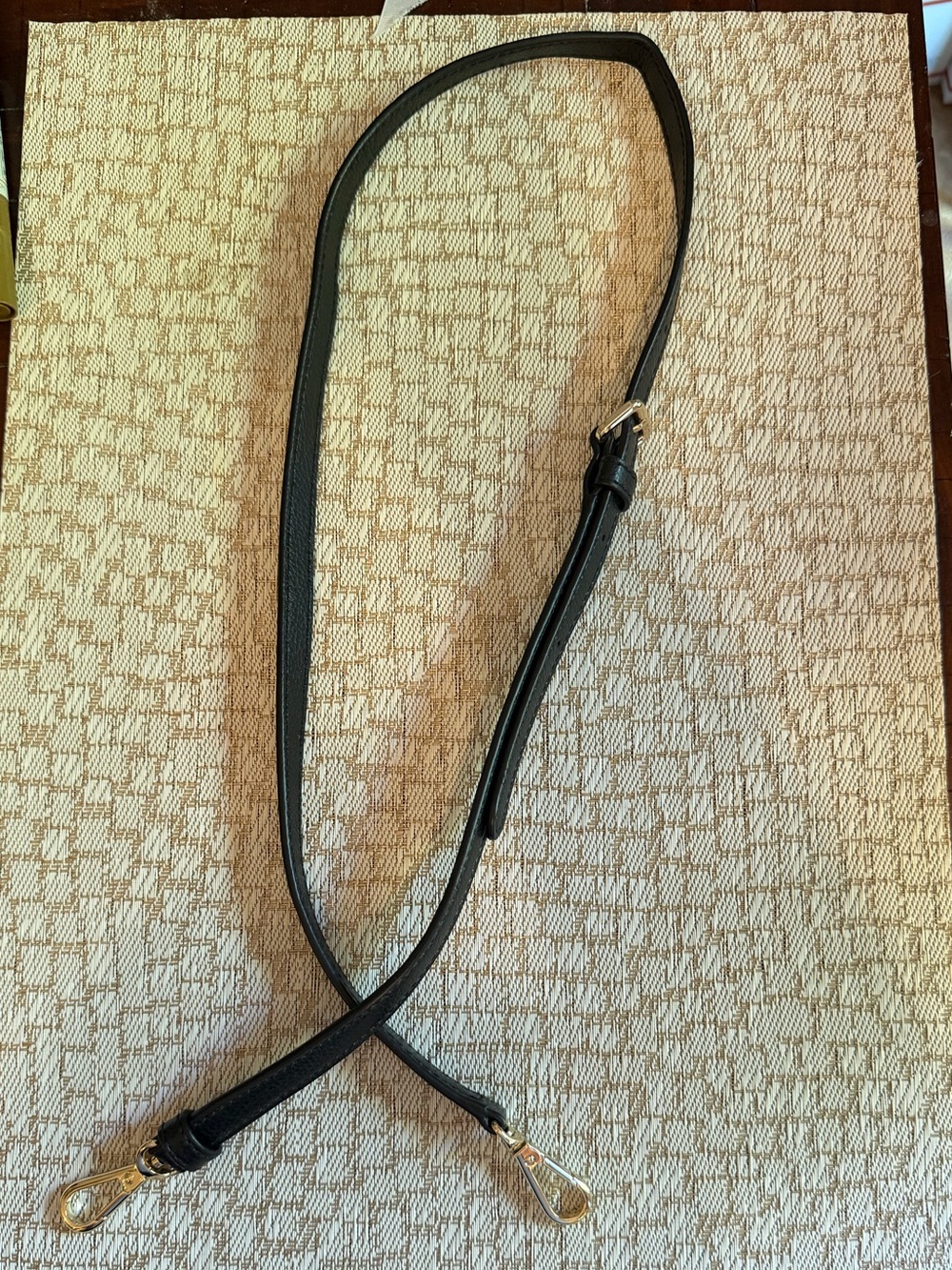 DKNY Black leather crossbody purse strap gold hardware